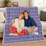 Custom Couple Christmas Gifts - Personalized Blanket - Love Each Other
