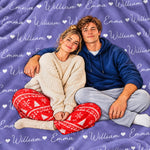 Custom Couple Christmas Gifts - Personalized Blanket - Love Each Other