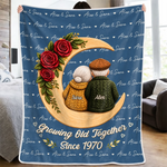 Custom Growing Old Together Couple Anniversary Gifts - Personalized Blanket - Forever Side By Side