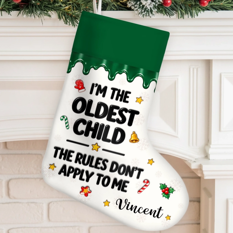 Custom Birth Order Christmas Gifts for Family - Personalized Christmas Stocking - Born To Be Spoiled