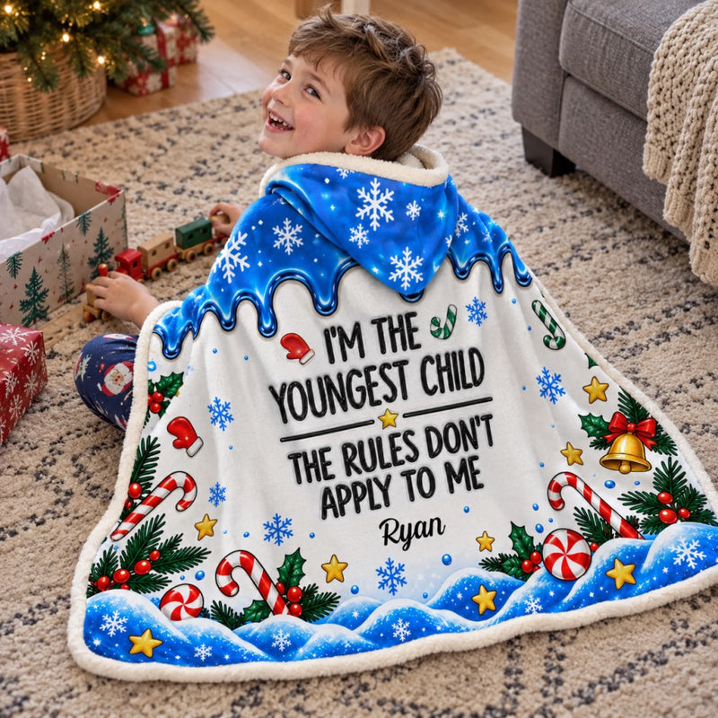 Custom Oldest Middle Youngest Child Christmas Gifts - Personalized Wearable Blanket Hoodie - The One Who Runs The Show