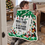 Custom Oldest Middle Youngest Child Christmas Gifts - Personalized Wearable Blanket Hoodie - The One Who Runs The Show