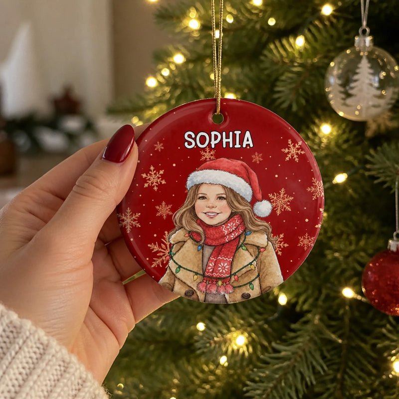 Custom Photo Christmas Portrait Gifts - Personalized Christmas Ornament - Magic In Every Smile