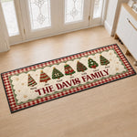 Custom Christmas Family Gifts - Personalized Runner Rug - Welcome Home