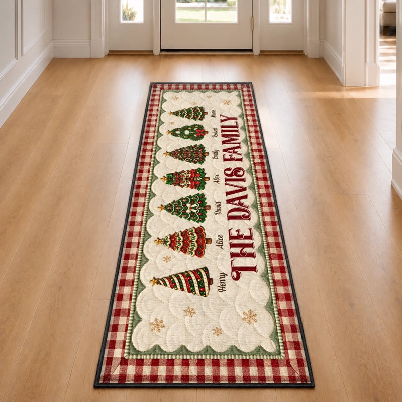 Custom Christmas Family Gifts - Personalized Runner Rug - Welcome Home