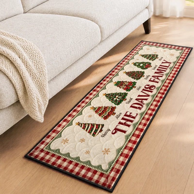 Custom Christmas Family Gifts - Personalized Runner Rug - Welcome Home