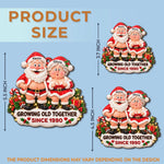 Custom Growing Old Together Couple Christmas Gifts - Personalized Christmas Wood Ornament - Growing Old Still Flirting