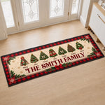 Custom Christmas Family Name Gifts - Personalized Runner Rug - Housewarming Surprises