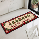 Custom Christmas Family Name Gifts - Personalized Runner Rug - Housewarming Surprises
