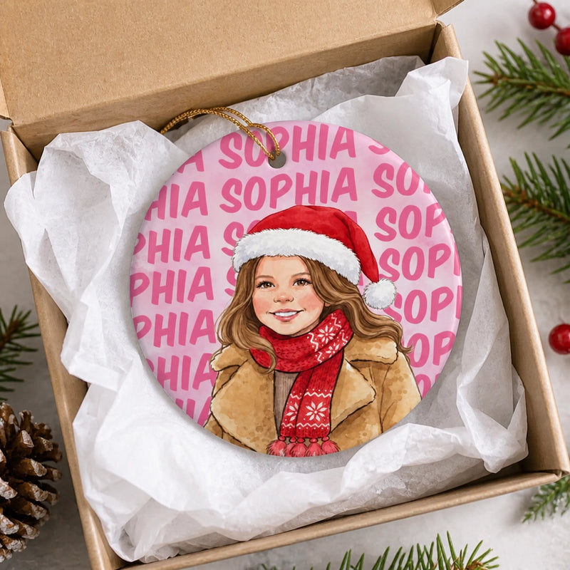 Custom Photo Christmas Portrait Gifts - Personalized Christmas Ornament - Merry Little Moments