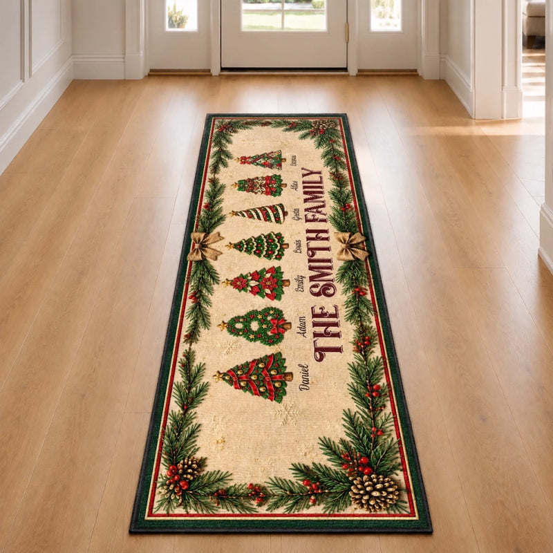 Custom Family Christmas Gifts - Personalized Runner Rug - Welcoming Space