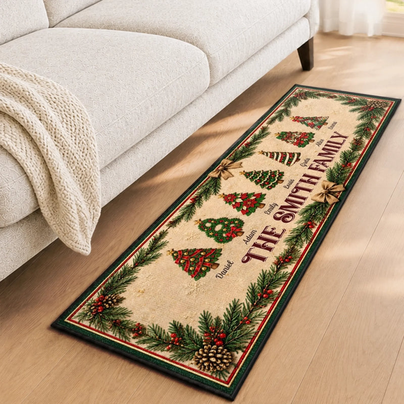 Custom Family Christmas Gifts - Personalized Runner Rug - Welcoming Space