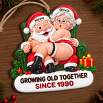 Custom Growing Old Together Couple Christmas Gifts - Personalized Wood Ornament - Old But Still In Love