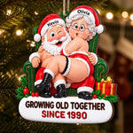 Custom Growing Old Together Couple Christmas Gifts - Personalized Wood Ornament - Old But Still In Love