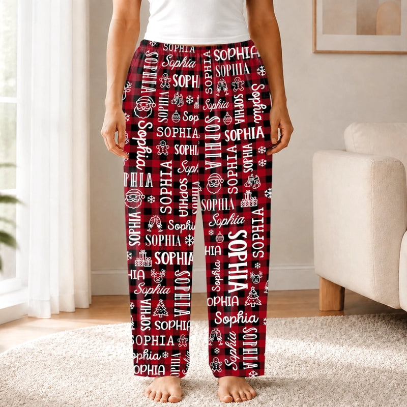 Custom Christmas Name Family Gifts - Personalized Pajama Pants - My Christmas