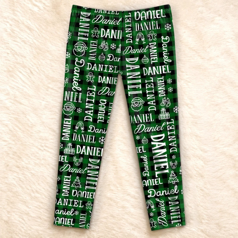Custom Christmas Name Family Gifts - Personalized Pajama Pants - My Christmas