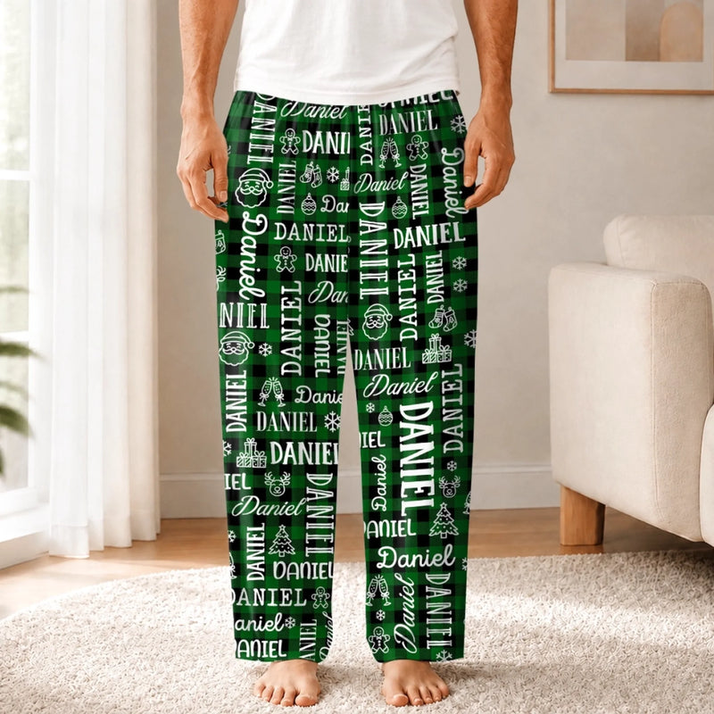 Custom Christmas Name Family Gifts - Personalized Pajama Pants - My Christmas
