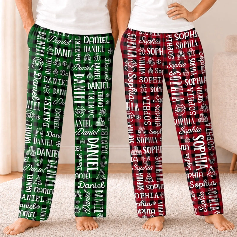 Custom Christmas Name Family Gifts - Personalized Pajama Pants - My Christmas