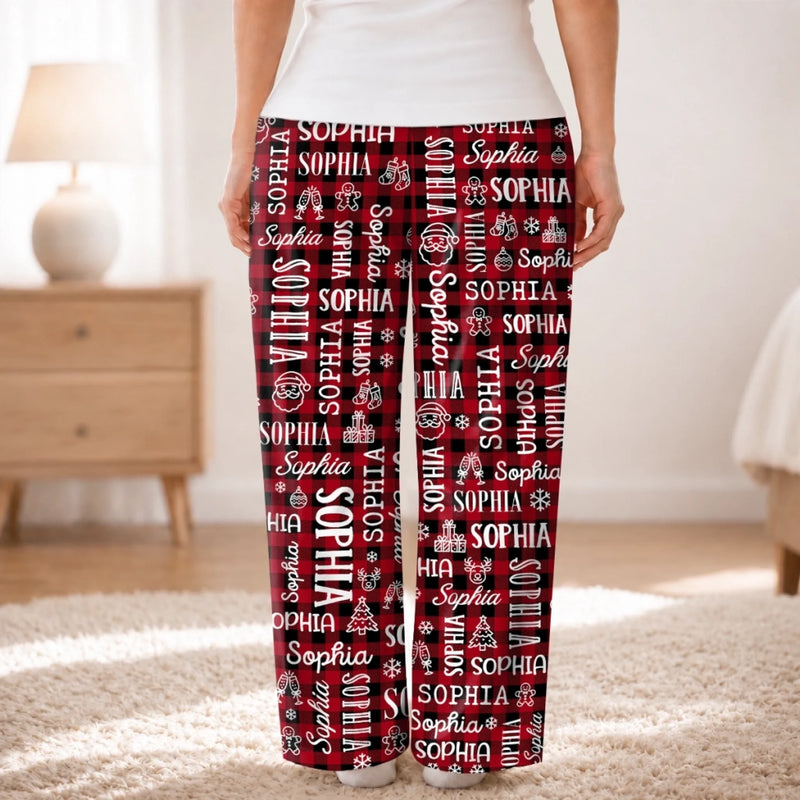 Custom Christmas Name Family Gifts - Personalized Pajama Pants - My Christmas