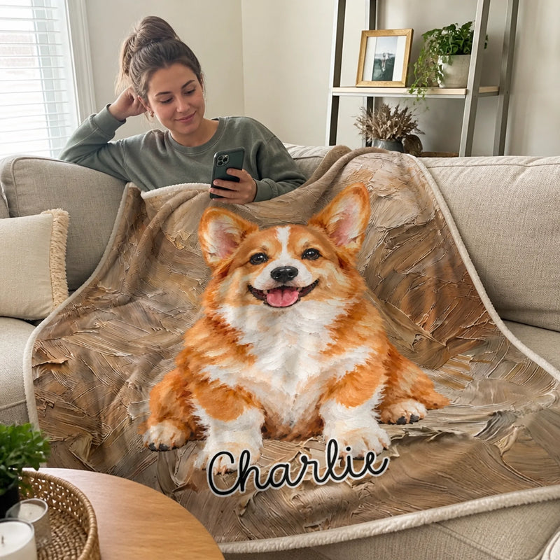 Custom Dog Name Gifts for Pet Lovers - Personalized Fleece Blanket - My Pet Style