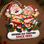 Custom Growing Old Together Couple Christmas Gifts - Personalized Wood Ornament - Too Old To Untangle
