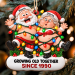 Custom Growing Old Together Couple Christmas Gifts - Personalized Wood Ornament - Too Old To Untangle