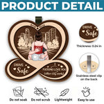 Custom Drive Safe I Fucking Love You Couple Gifts - Personalized Wood Car Visor Clip - You’re My Favorite Ride