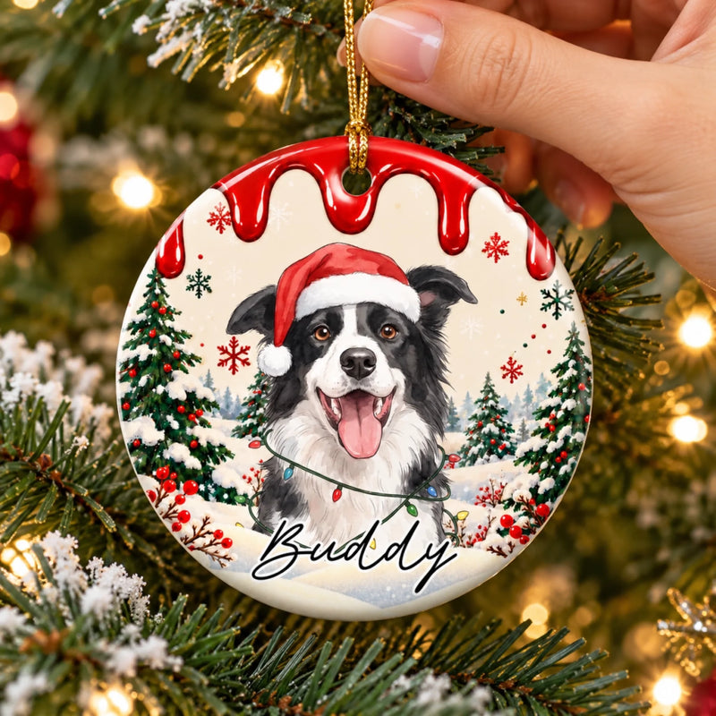 Custom Pet Christmas Keepsake - Personalized Ceramic Ornament -  Holiday Cheer With A Furry Twist