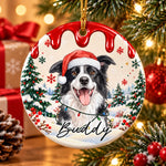 Custom Pet Christmas Keepsake - Personalized Ceramic Ornament -  Holiday Cheer With A Furry Twist