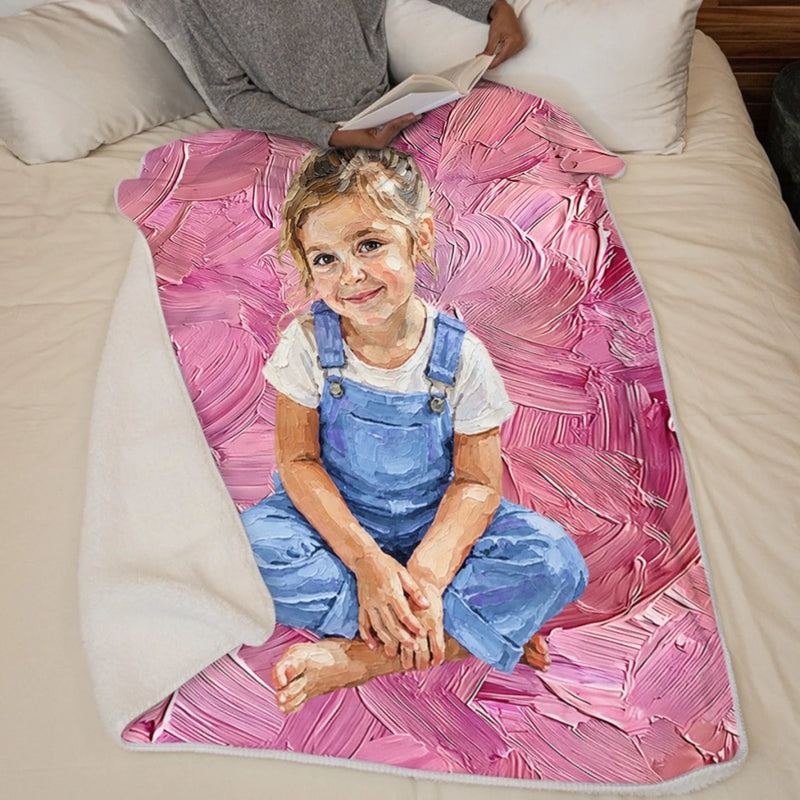 Custom Photo Kids Family Gifts - Personalized Blanket - Little Stars Paint