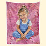 Custom Photo Kids Family Gifts - Personalized Blanket - Little Stars Paint