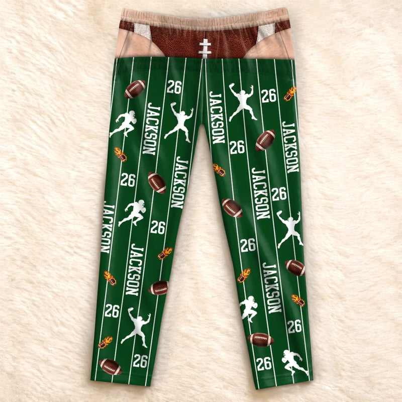 Custom Football Baseball Name Sports Fan Gifts - Personalized Pajama Pants - A True Champion