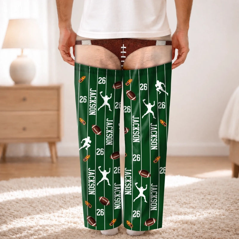 Custom Football Baseball Name Sports Fan Gifts - Personalized Pajama Pants - A True Champion