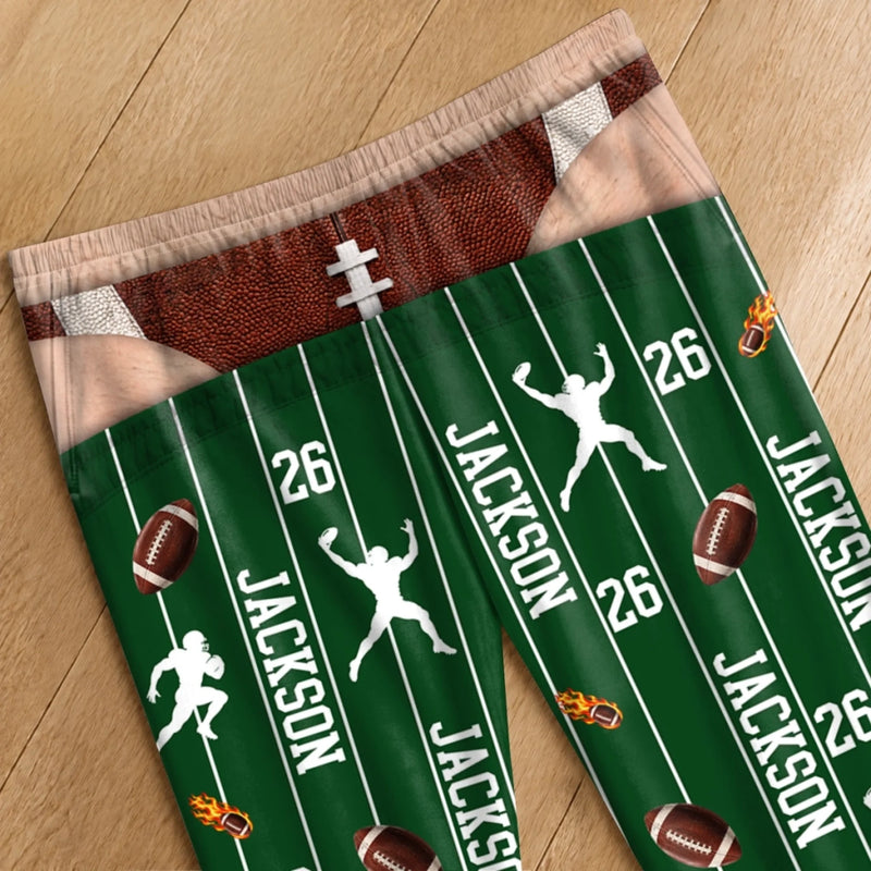 Custom Football Baseball Name Sports Fan Gifts - Personalized Pajama Pants - A True Champion