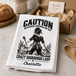 Custom Crazy Sourdough Lady Gifts - Personalized Kitchen Towel