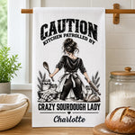 Custom Crazy Sourdough Lady Gifts - Personalized Kitchen Towel