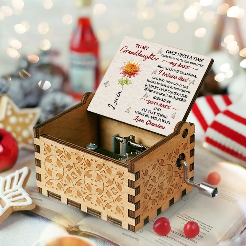 Custom To My Granddaughter Gifts - Personalized Music Box  - A Bond That Lasts Forever