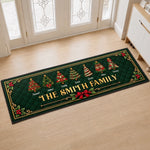 Custom Family Christmas Decor - Personalized Runner Rug - Christmas Gift