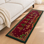 Custom Christmas Family Name Decor - Personalized Runner Rug - Holiday Gift