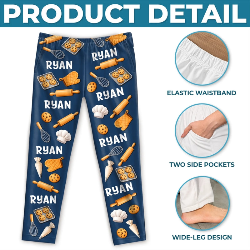 Custom Baking Couple Christmas Gifts - Personalized Pajama Pants - Baking Lovers