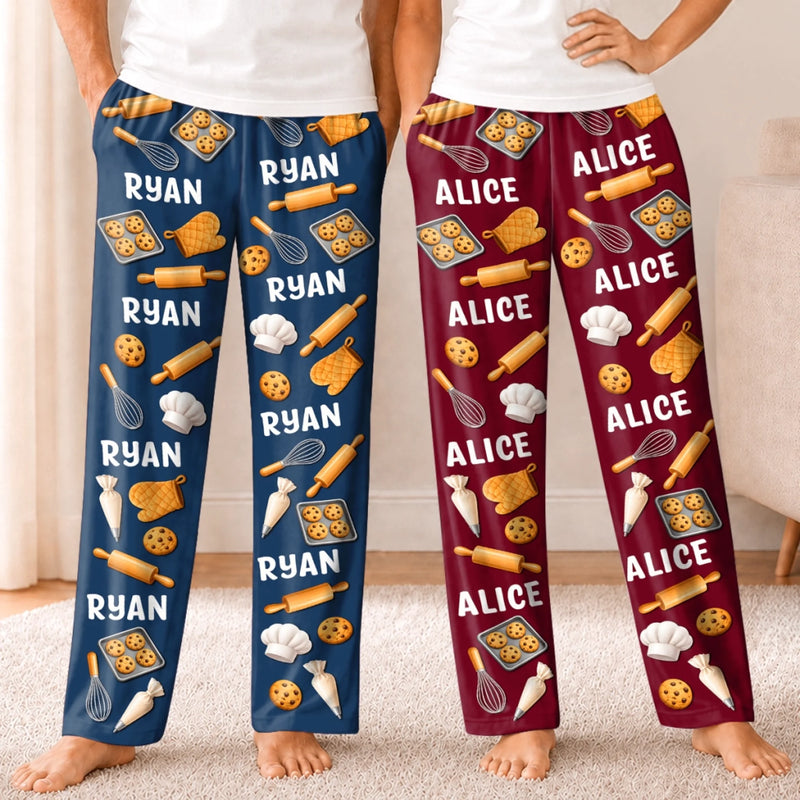 Custom Baking Couple Christmas Gifts - Personalized Pajama Pants - Baking Lovers