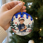 Custom Photo Christmas Sport Gifts - Personalized Ceramic Ornament - A Little Hobby