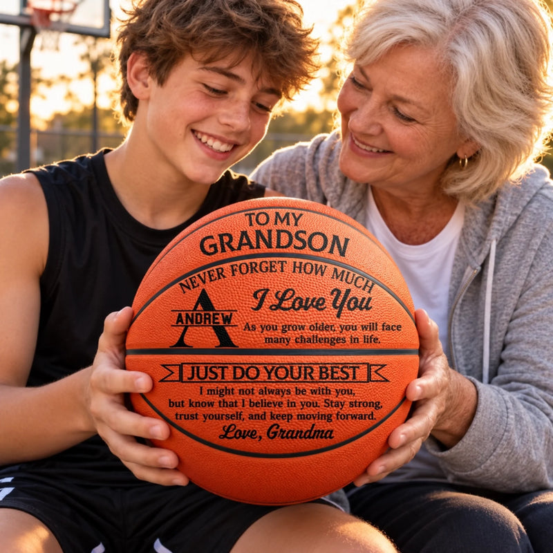Custom Name Basketball Gifts for Grandson, Son - Personalized Basketball - Challenges In Life