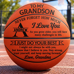 Custom Name Basketball Gifts for Grandson, Son - Personalized Basketball - Challenges In Life