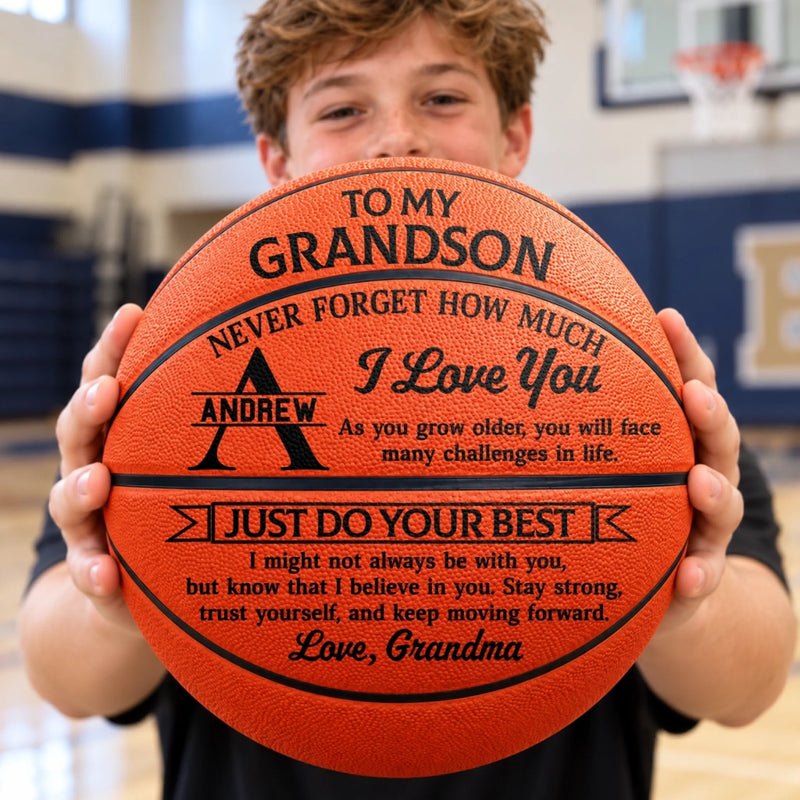 Custom Name Basketball Gifts for Grandson, Son - Personalized Basketball - Challenges In Life