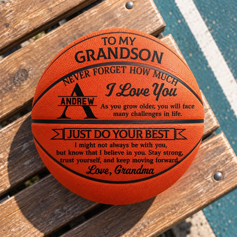 Custom Name Basketball Gifts for Grandson, Son - Personalized Basketball - Challenges In Life