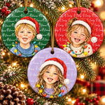 Custom Name Christmas Gifts for Kids - Personalized Ceramic Ornament - A Little Flower