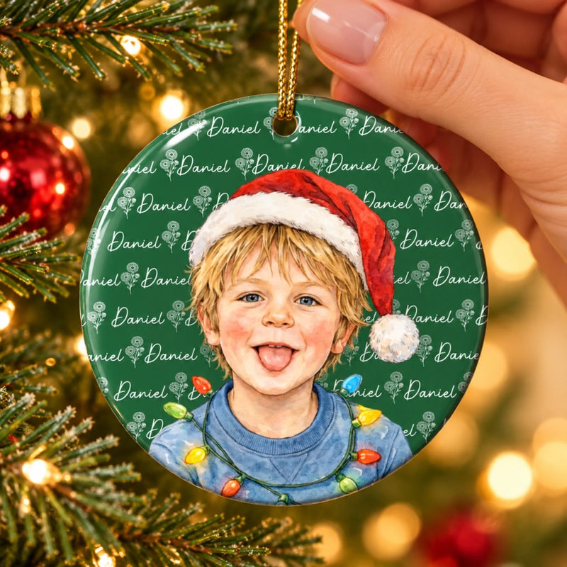 Custom Name Christmas Gifts for Kids - Personalized Ceramic Ornament - A Little Flower