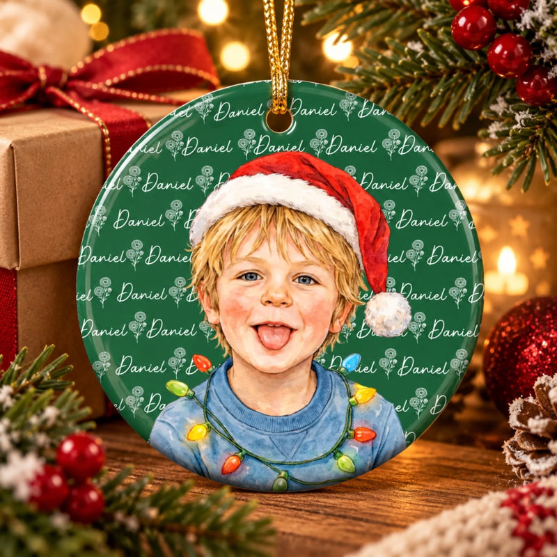 Custom Name Christmas Gifts for Kids - Personalized Ceramic Ornament - A Little Flower