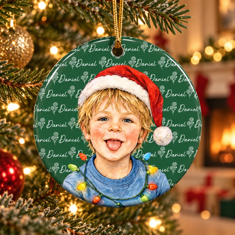 Custom Name Christmas Gifts for Kids - Personalized Ceramic Ornament - A Little Flower